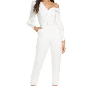 Tailored Long Sleeve One Shoulder Jumpsuit